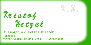 kristof wetzel business card