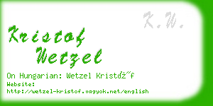 kristof wetzel business card